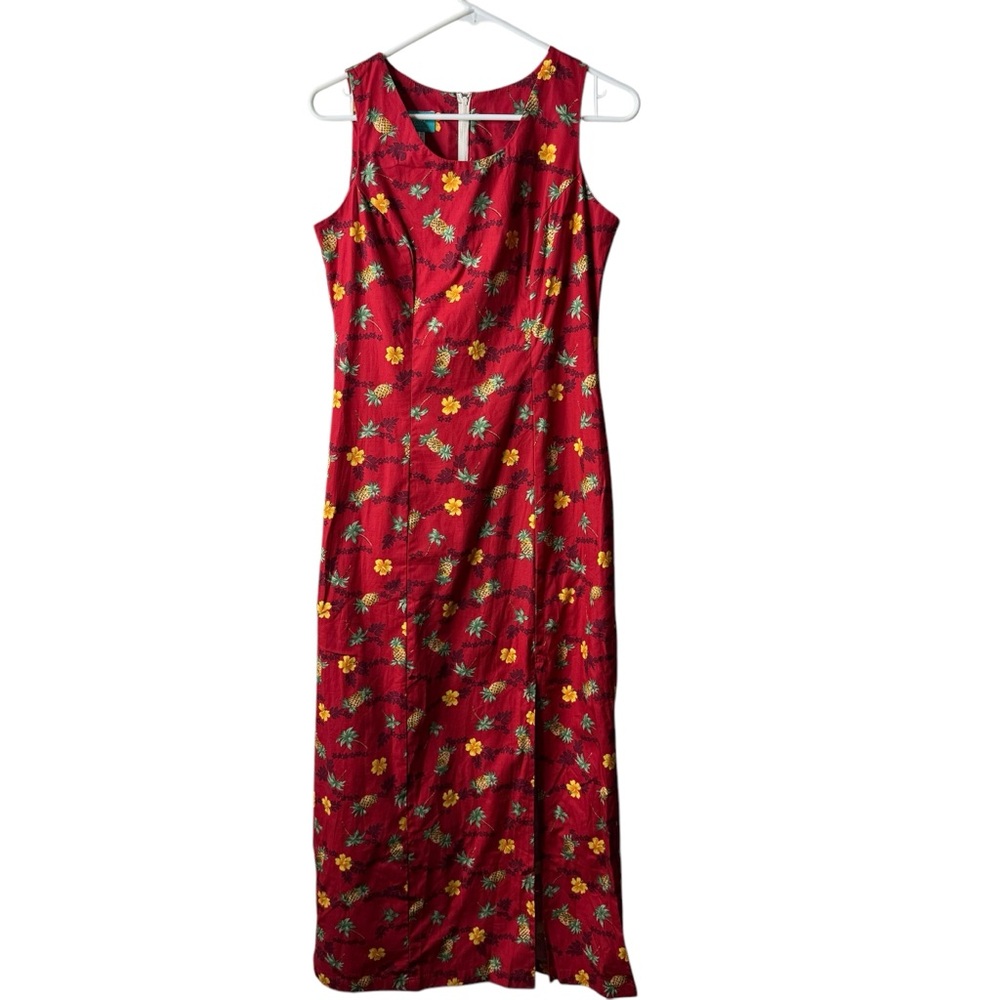 Kona Malia Made in Hawaii USA Tropical Hawaiian Tank Maxi Dress Luau